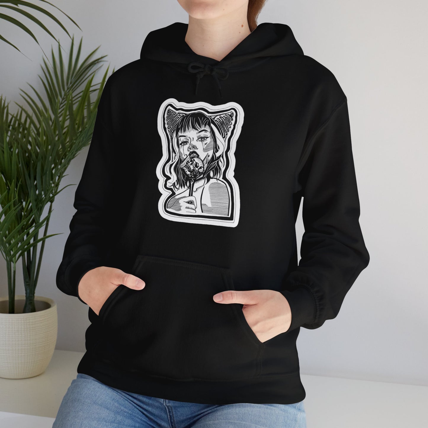 "Demon" Inktober 2023 Unisex Heavy Blend™ Hooded Sweatshirt