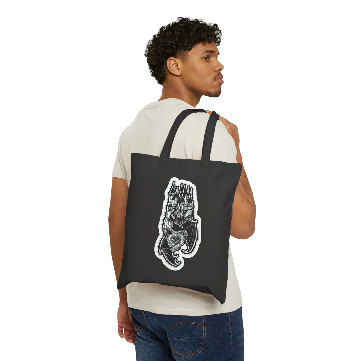 "Castle" Inktober 2023 Cotton Canvas Tote Bag