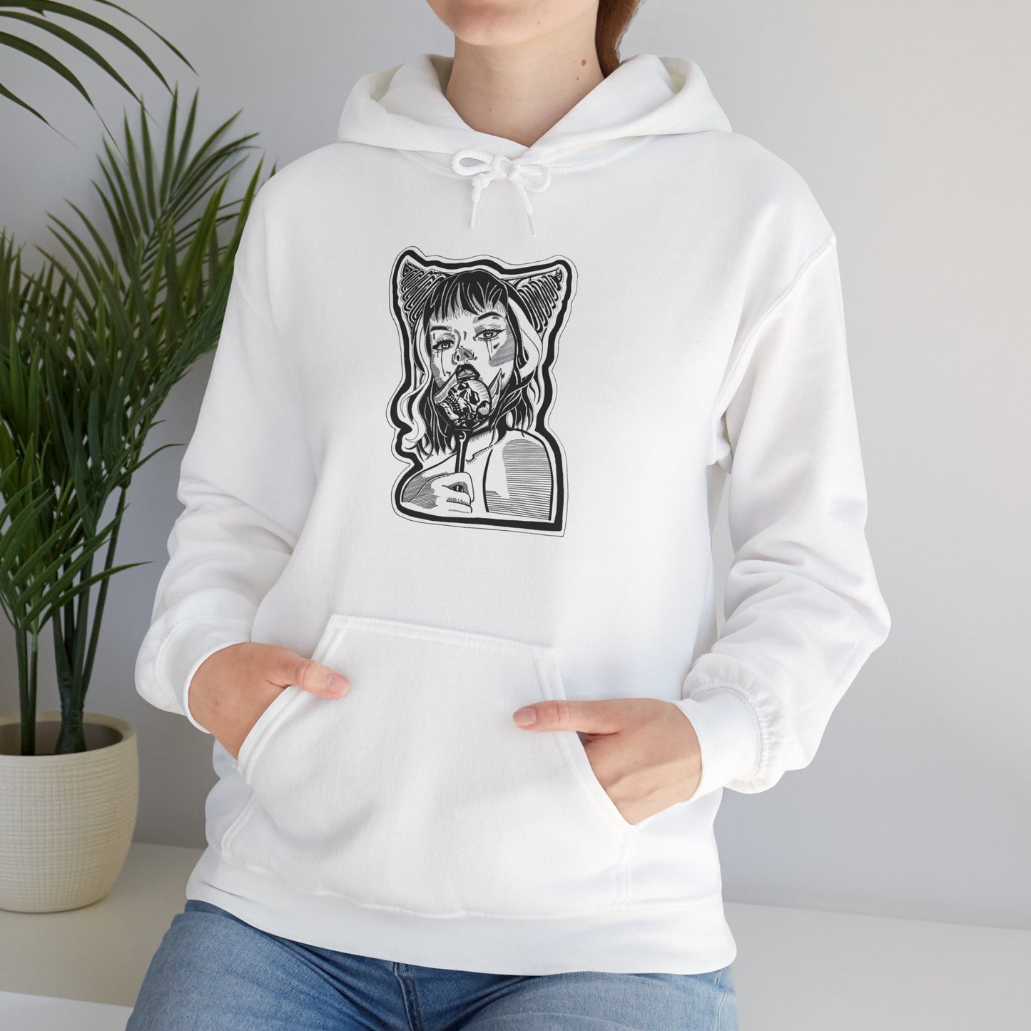 "Demon" Inktober 2023 Unisex Heavy Blend™ Hooded Sweatshirt