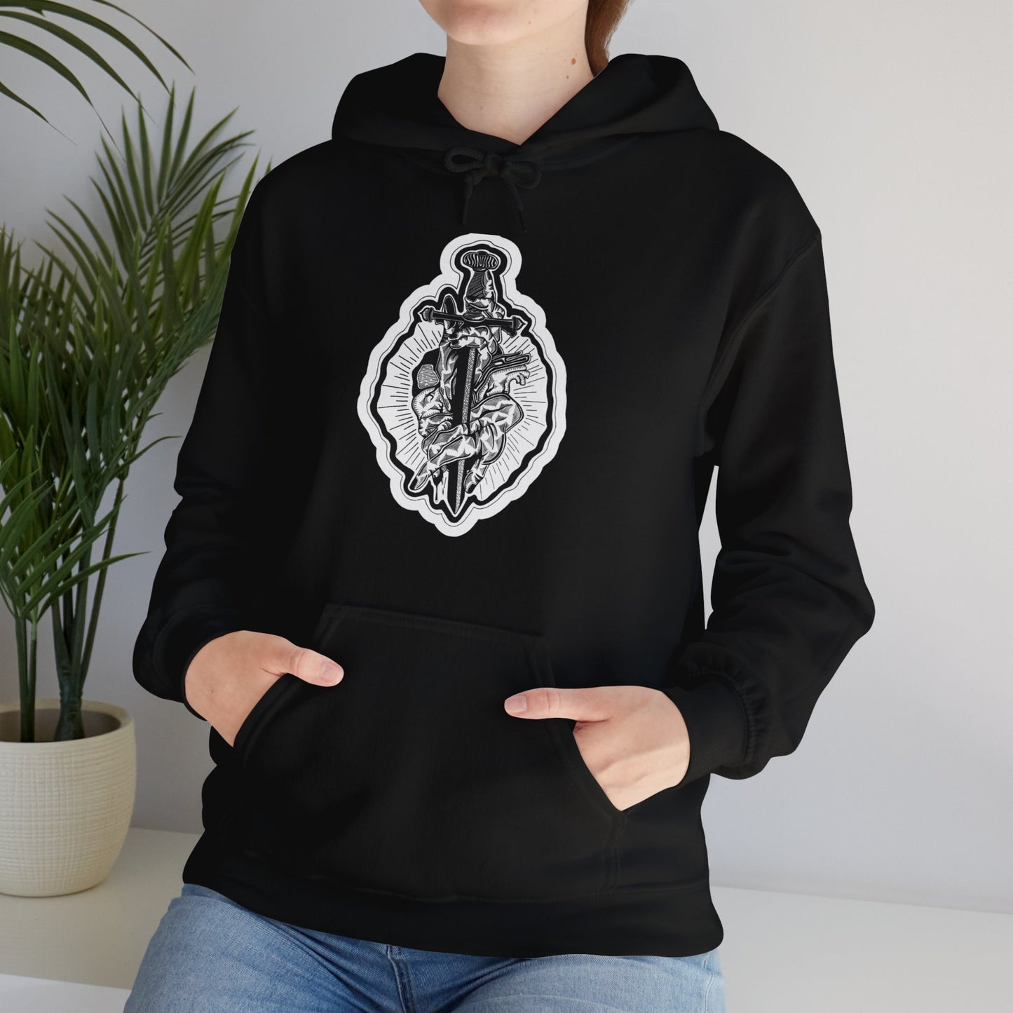 "Dagger" Inktober 2023 Unisex Heavy Blend™ Hooded Sweatshirt