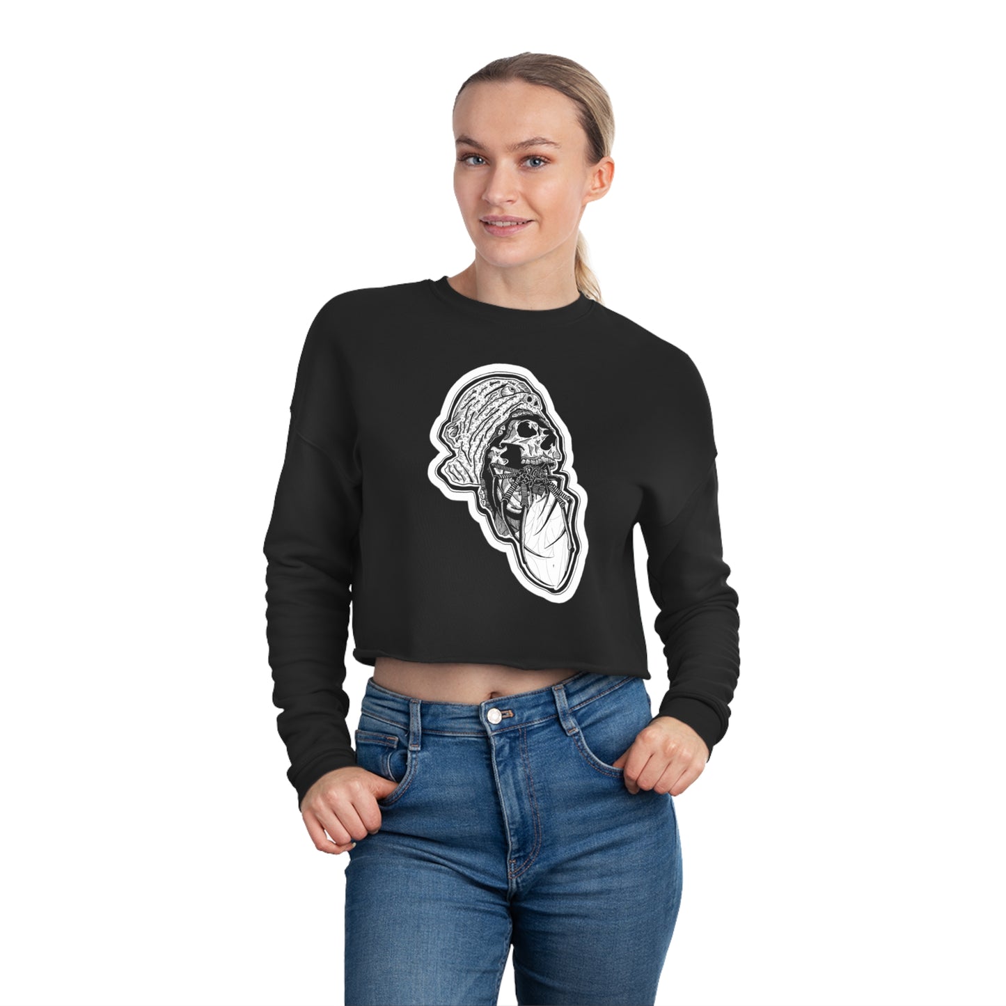 "Spider" Inktober 2023 Women's Cropped Sweatshirt