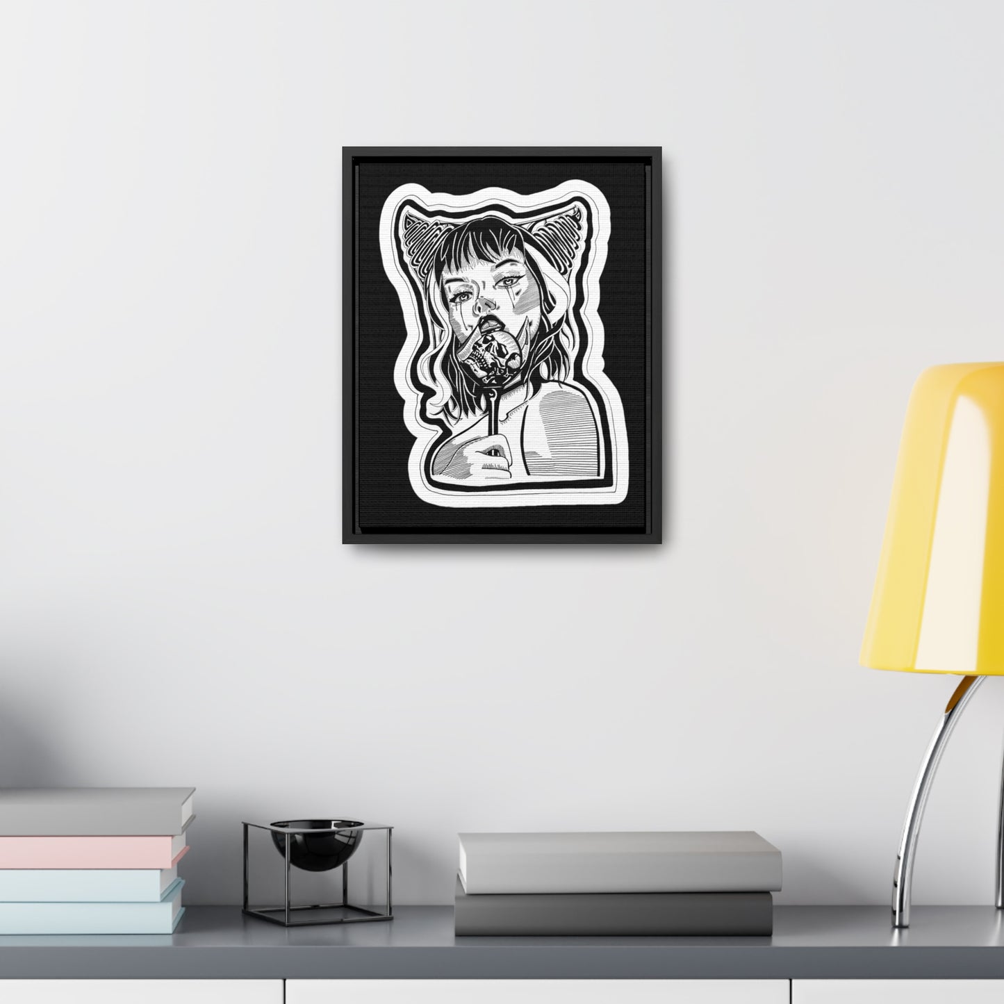 "Demon" Inktober 2023 Gallery Canvas Wraps, Vertical Frame