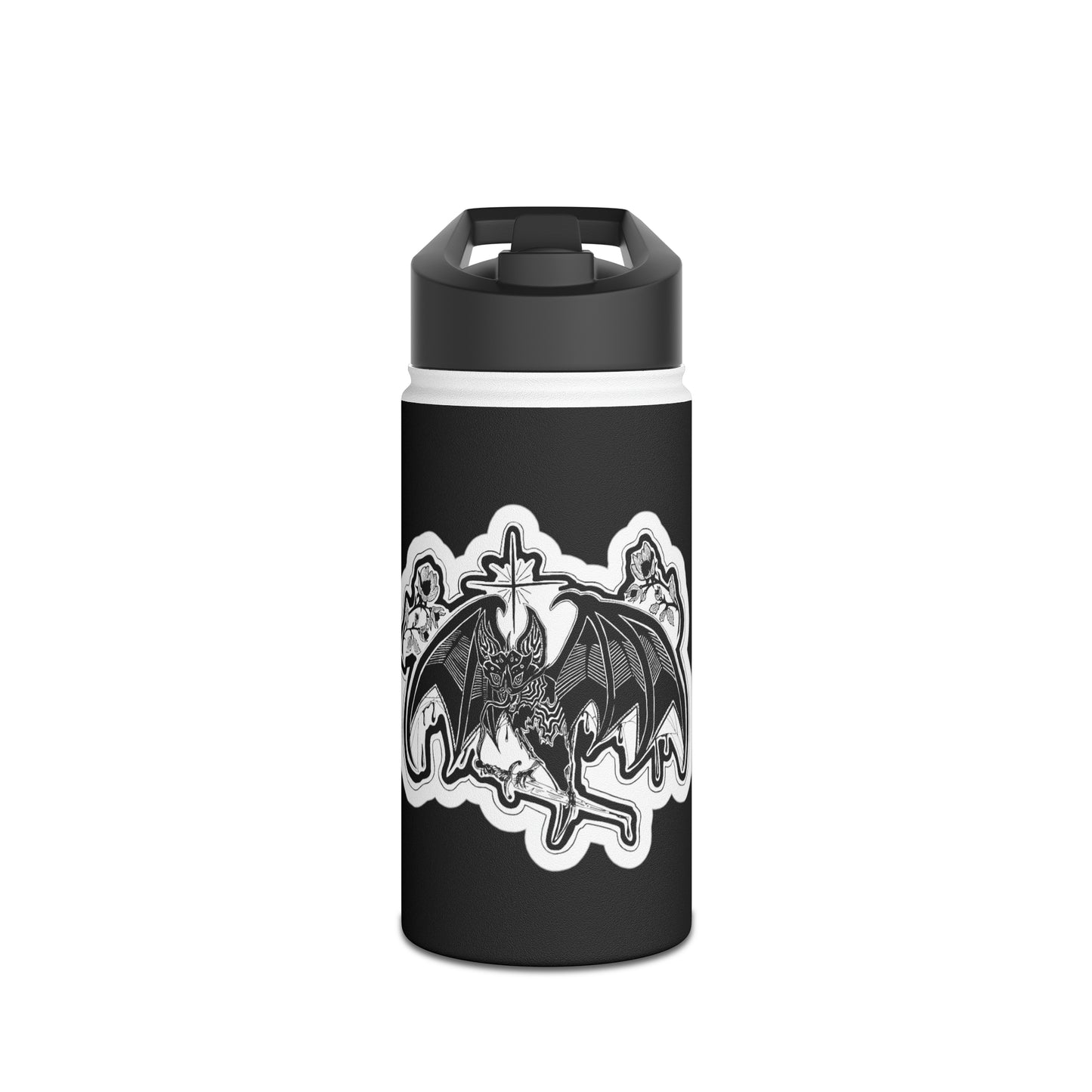 "Rise" Inktober 2023 Stainless Steel Water Bottle, Standard Lid