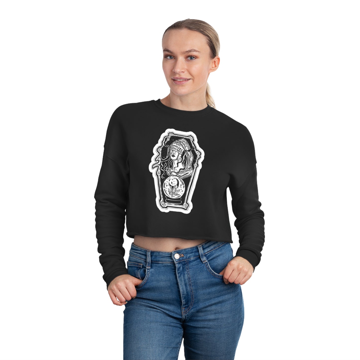 "Fortune" Inktober 2023 Women's Cropped Sweatshirt