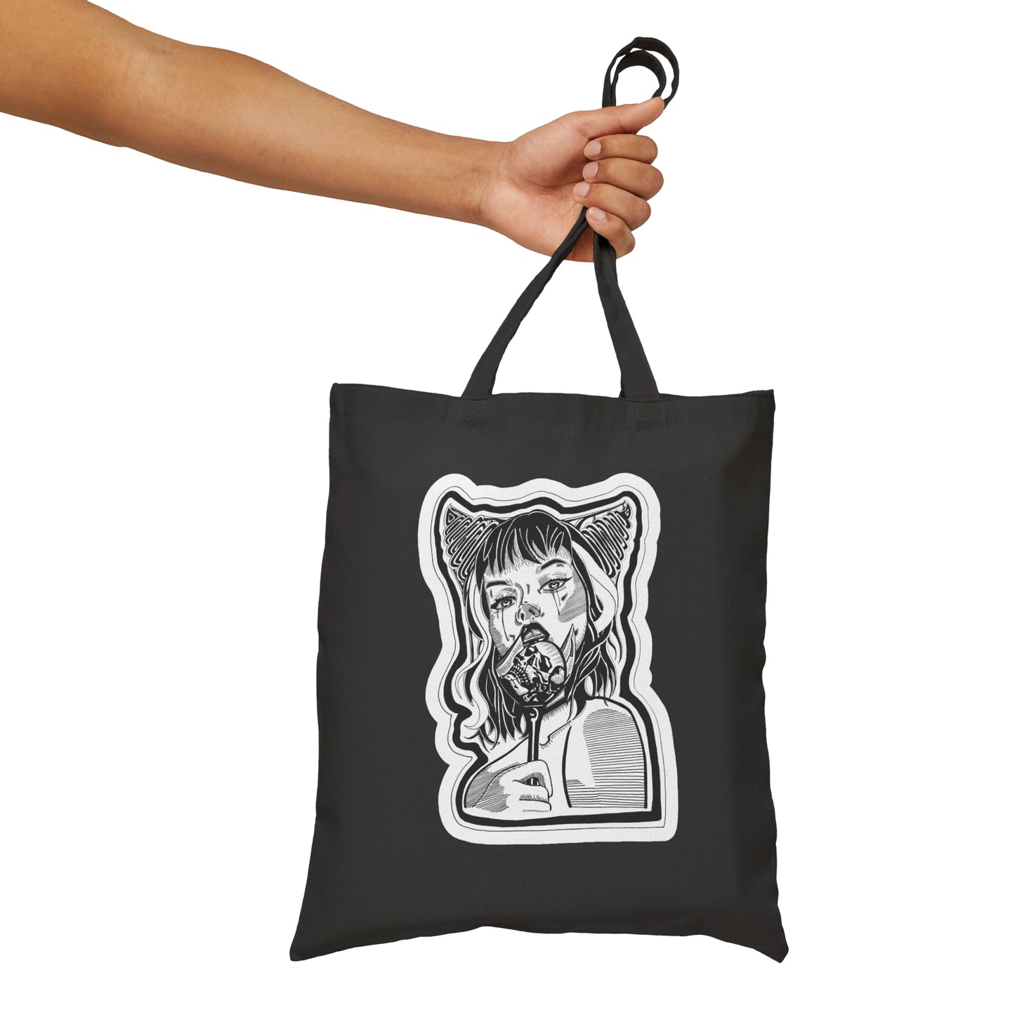 "Demon" Inktober 2023 Cotton Canvas Tote Bag