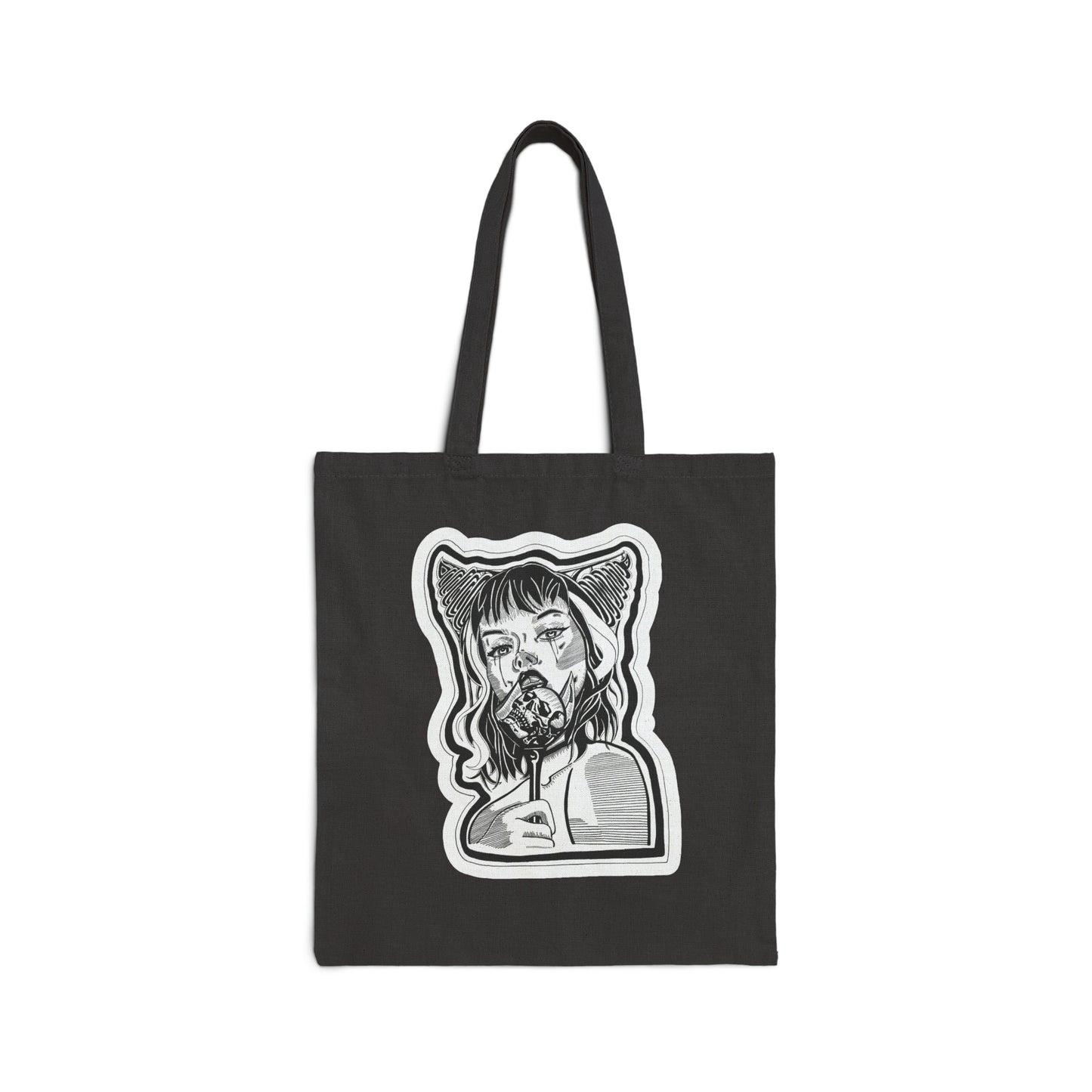 "Demon" Inktober 2023 Cotton Canvas Tote Bag