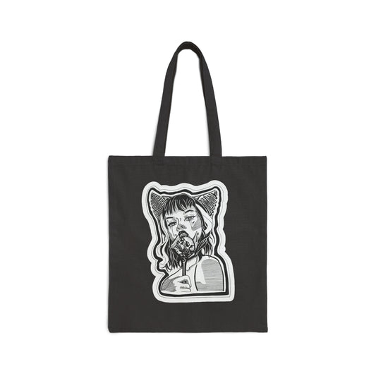 "Demon" Inktober 2023 Cotton Canvas Tote Bag