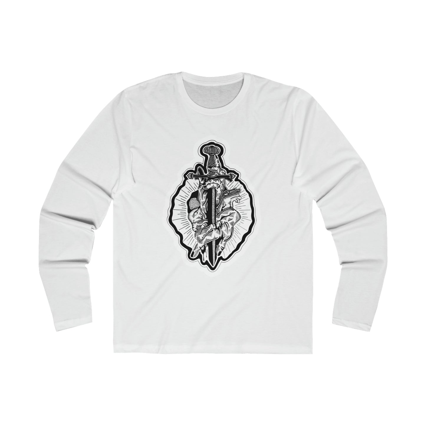 "Dagger" Inktober 2023 Men's Long Sleeve Crew Tee