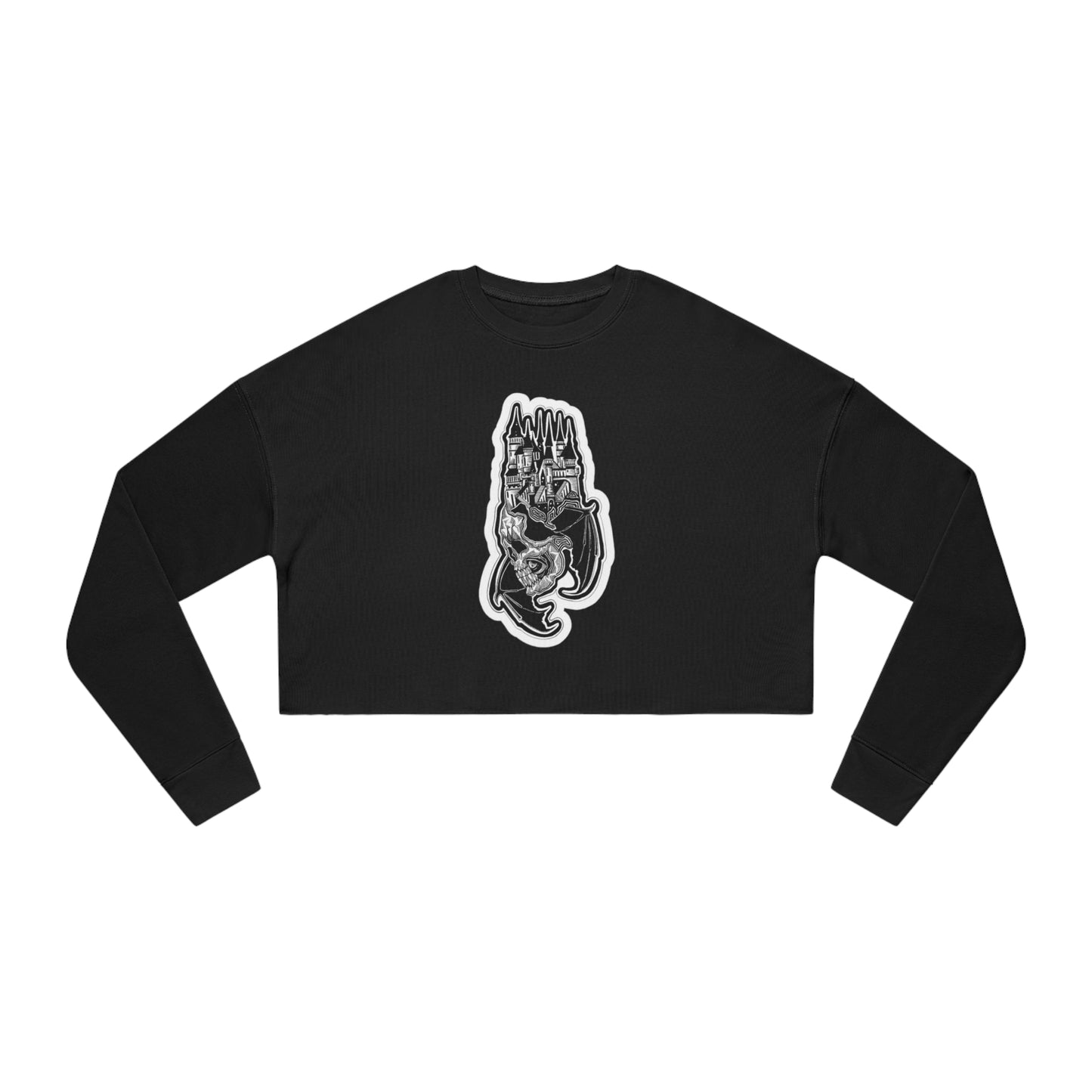 "Castle" Inktober 2023 Women's Cropped Sweatshirt