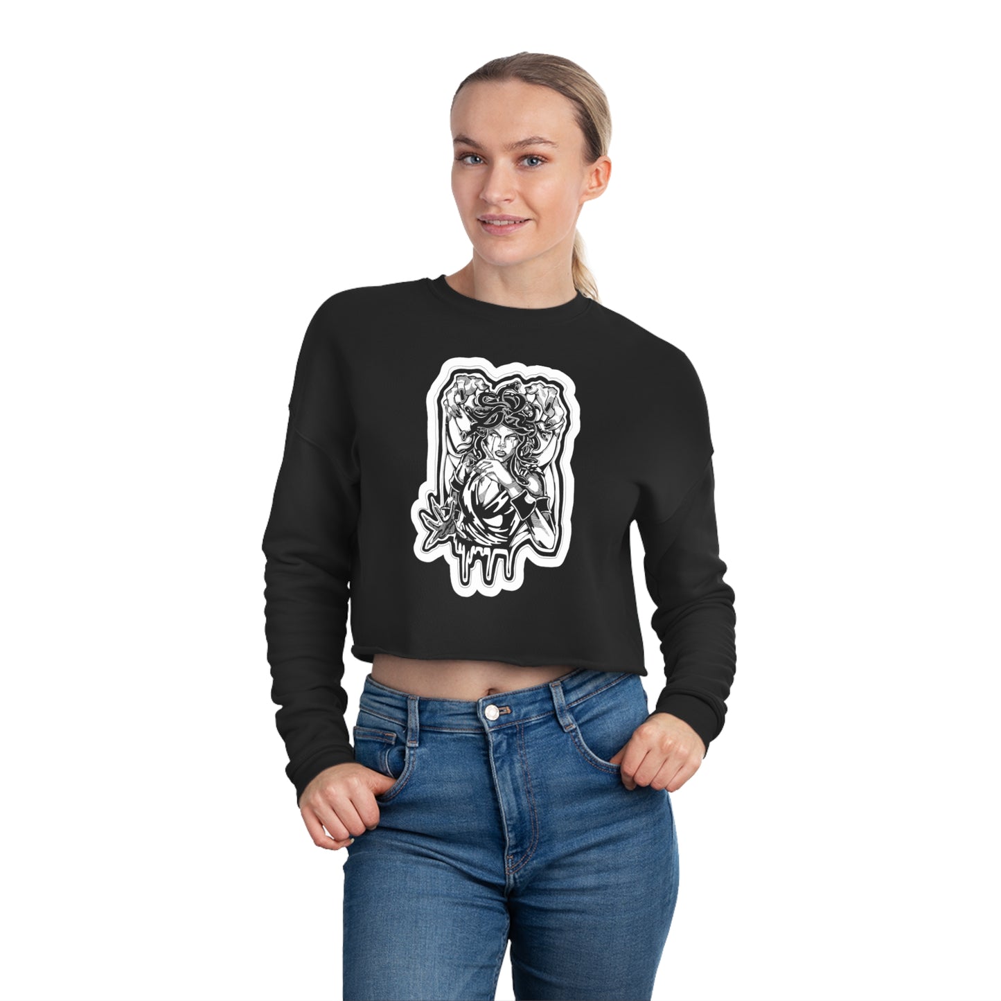 "Plump" Inktober 2023 Women's Cropped Sweatshirt