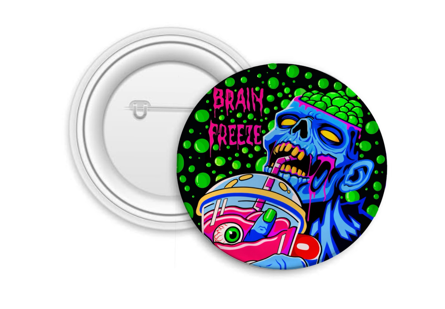 “Brain Freeze” 2.25in Pinback button