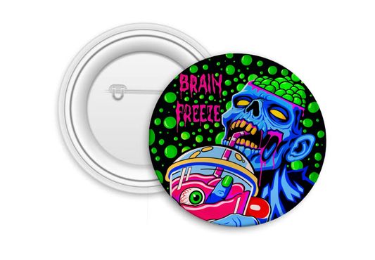 “Brain Freeze” 2.25in Pinback button