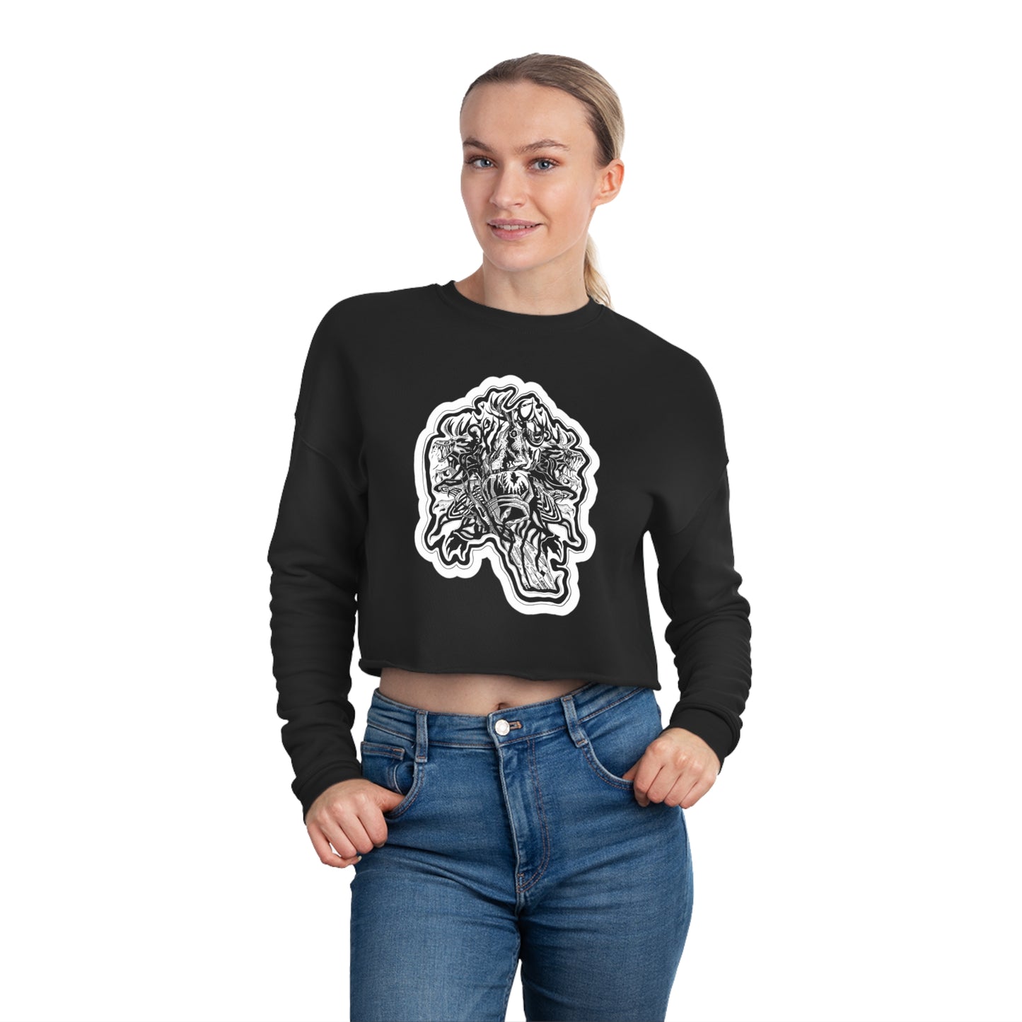 "Path" Inktober 2023 Women's Cropped Sweatshirt