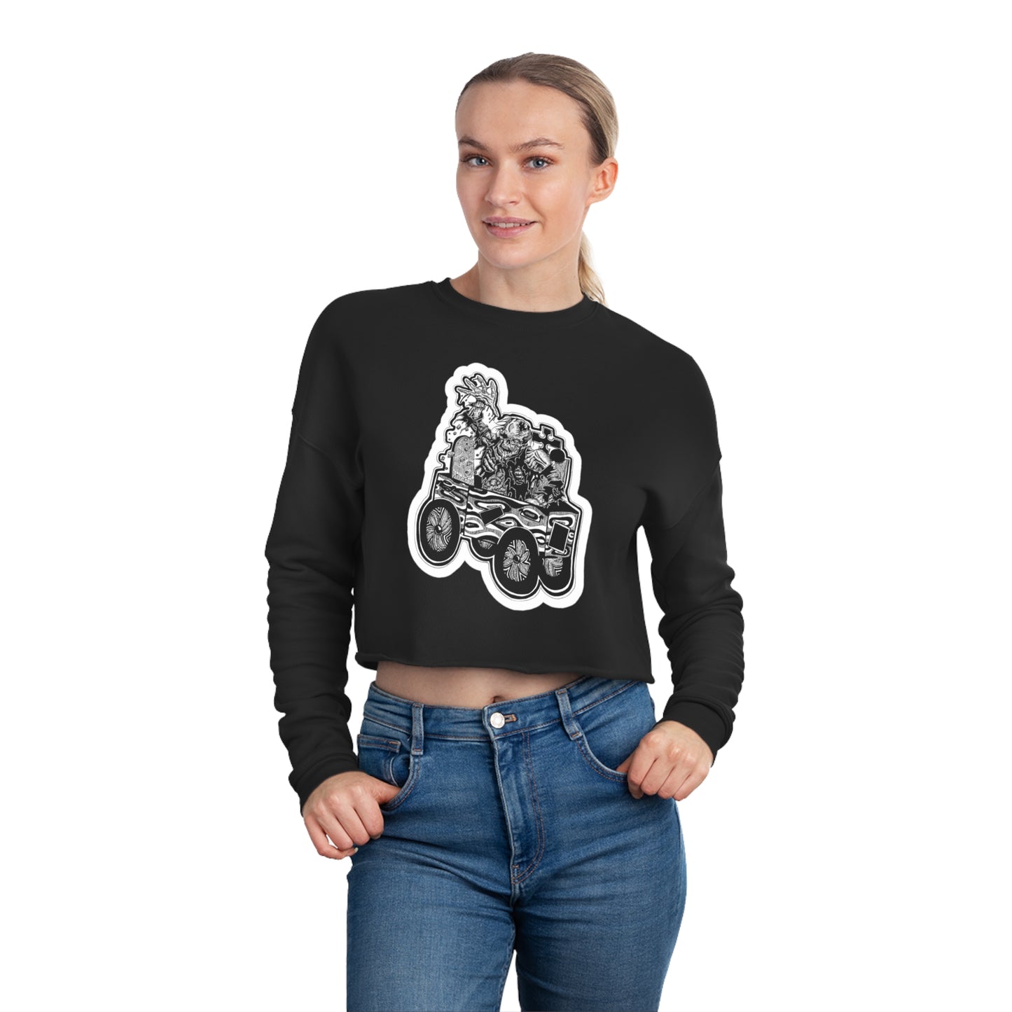 "Wander" Inktober 2023 Women's Cropped Sweatshirt