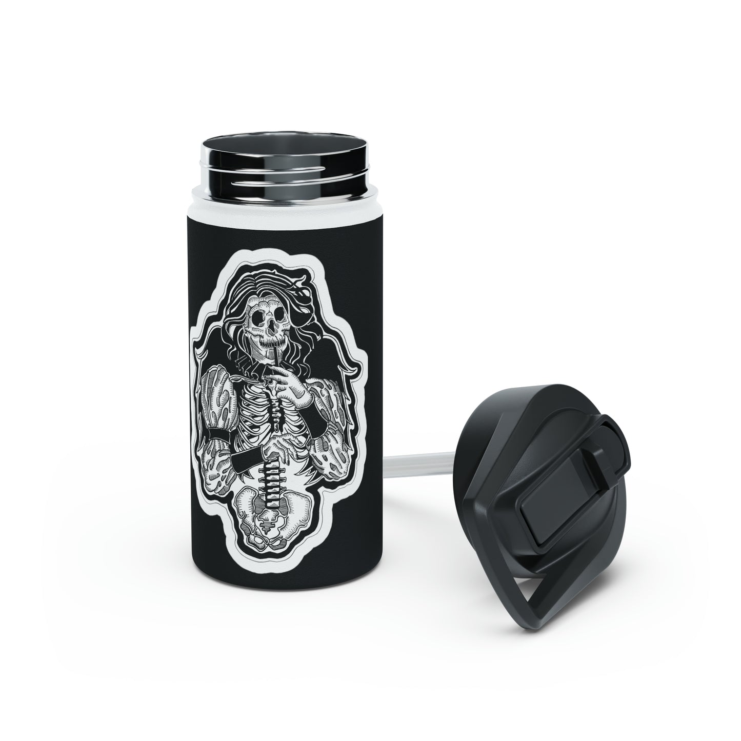 "Angel" Inktober 2023 Stainless Steel Water Bottle, Standard Lid