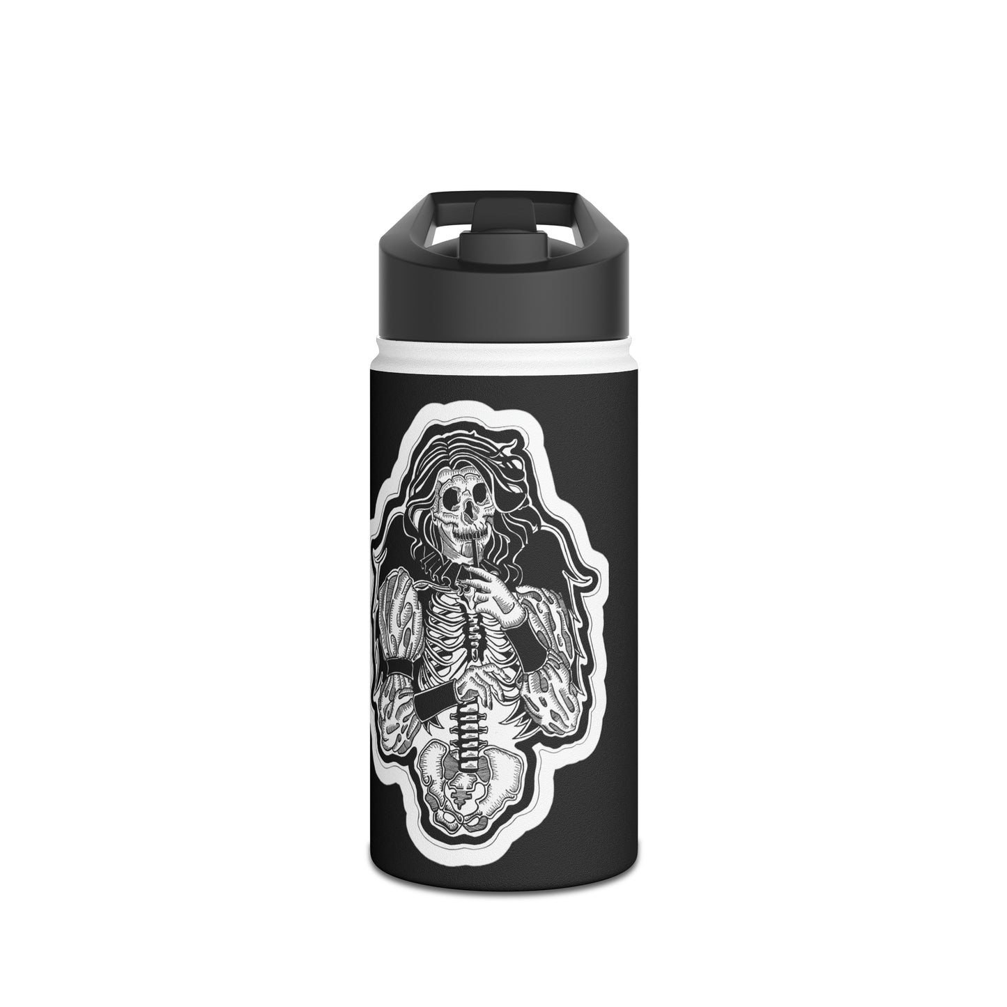 "Angel" Inktober 2023 Stainless Steel Water Bottle, Standard Lid